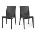 Rainbow Outdoor Siena Set of 2 Stackable Side chair-Anthracite RBO-SIENA-ANT-SC-SET2